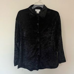 Bocoo Vintage Black Velvet Button Down